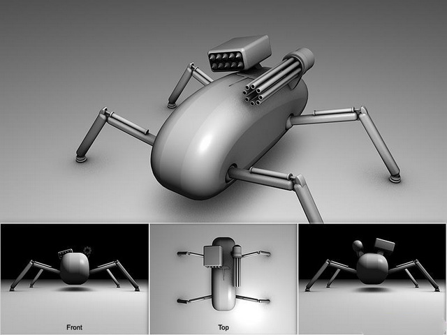 Little fighting robot 3d rendering