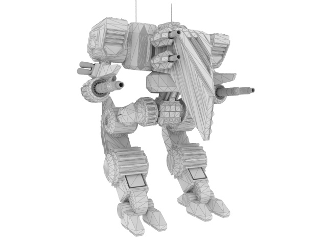 Assault mech robot 3d rendering