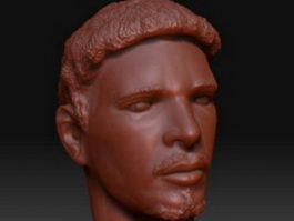 Male head 3d model preview