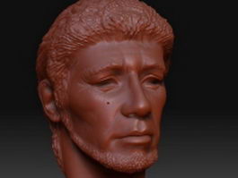 Sculpted head 3d model preview