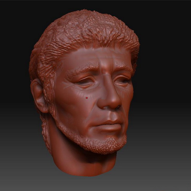 Sculpted head 3d rendering