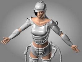 Future woman soldier 3d model preview