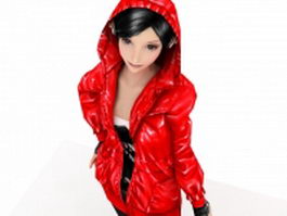 Cute Asian girl 3d model preview