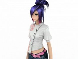 Sweet girl 3d model preview