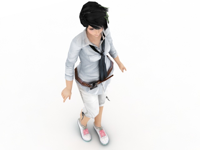 Asian schoolgirl 3d rendering