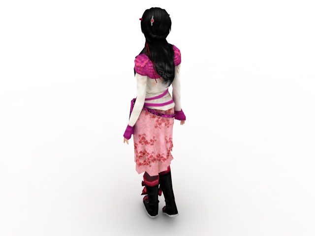 Traditional Chinese girl 3d rendering