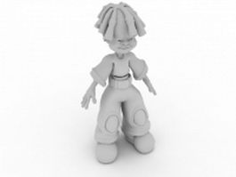 African boy cartoon 3d model preview