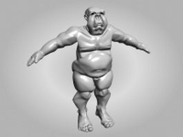 Fat monster 3d model preview