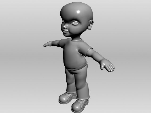 Toddler boy 3d rendering