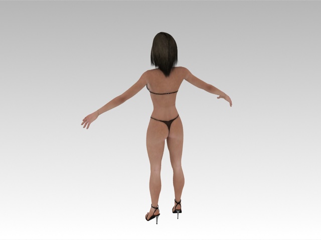 Rigged woman 3d rendering