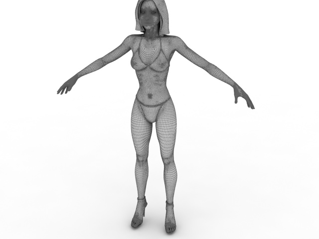 Rigged woman 3d rendering