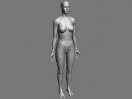 Female body base mesh 3d model preview
