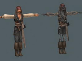 Pirate Jack Sparrow 3d model preview