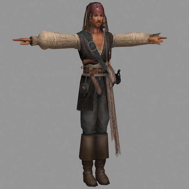 Pirate Jack Sparrow 3d rendering
