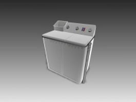 Old washing machine 3d model preview