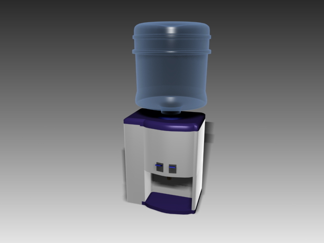 Desktop mini water dispenser 3d rendering