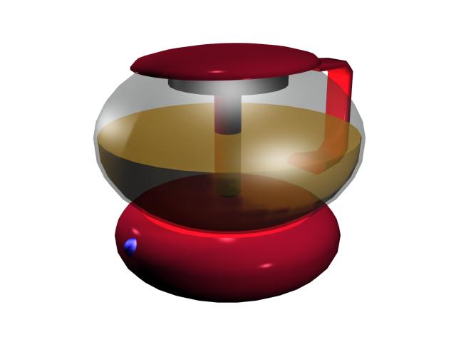 Electric tea kettle 3d rendering