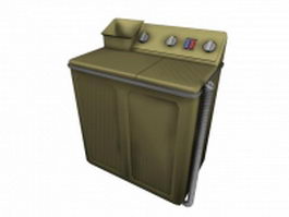 Vintage washing machine 3d model preview