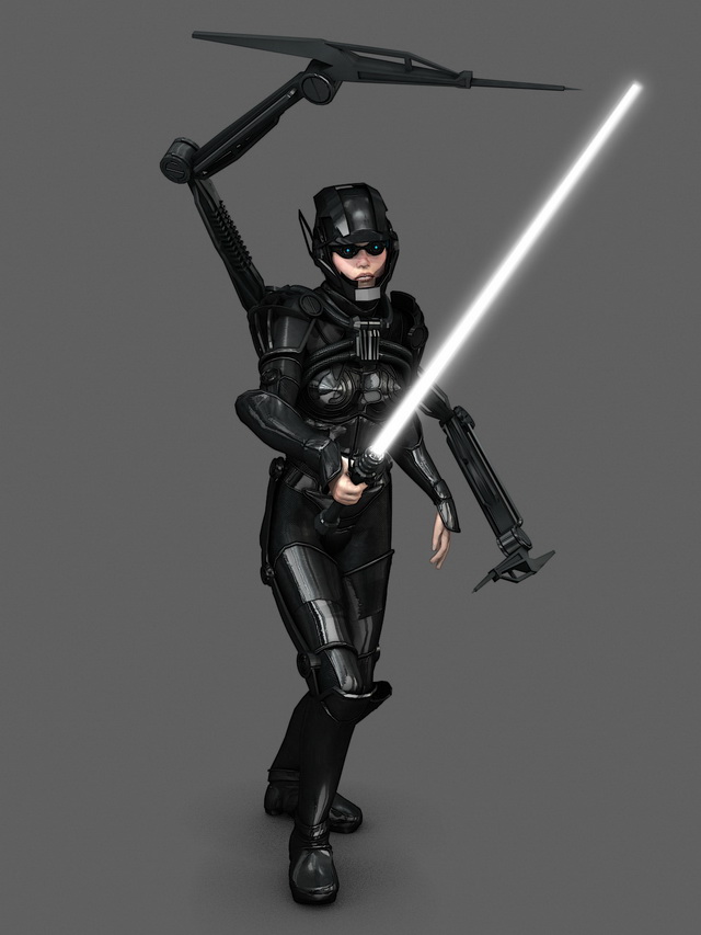 Rigged future soldier girl 3d model 3D Studio,3ds max,FBX 