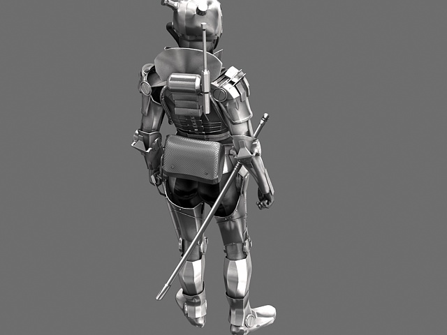 Rigged Sci Fi girl in armor 3d rendering