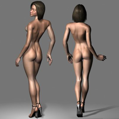 Woman in lingerie rigged 3d rendering