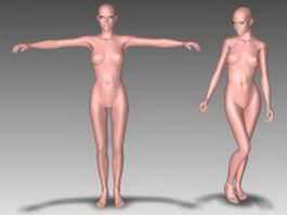Female body character 3d model preview