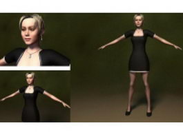 Sheath dress woman 3d model preview