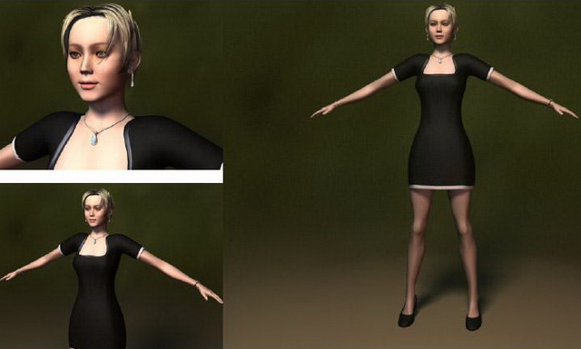 Sheath dress woman 3d rendering
