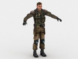 Soldier man 3d model preview