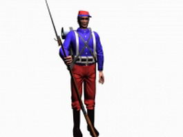 19th Century soldier 3d model preview