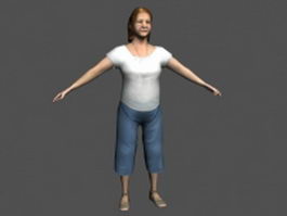 Middle aged woman 3d model preview
