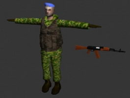 Airborne troops 3d model preview