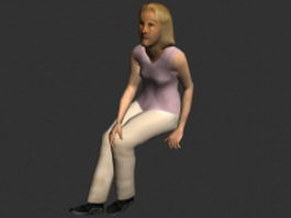 Aged woman 3d model preview