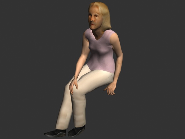Aged woman 3d rendering