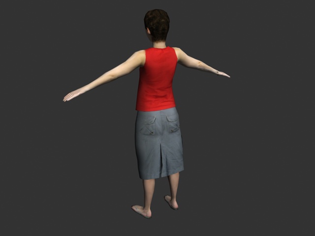 Middle aged woman in T-pose 3d model 3ds max,Lightwave 