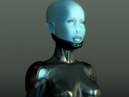 Alien girl rigged 3d preview