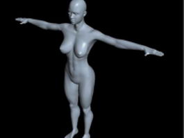 Woman body base mesh 3d model preview