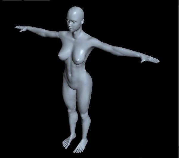 Woman body base mesh 3d rendering