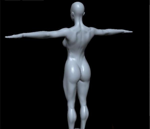 Woman body base mesh 3d rendering