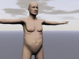 Middle aged man rigged 3d model preview