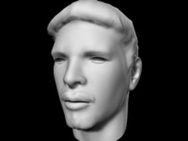 Young man head 3d model preview