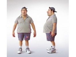 Cartoon fat man 3d model preview