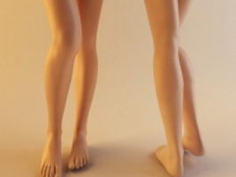 Realistic woman leg 3d model preview
