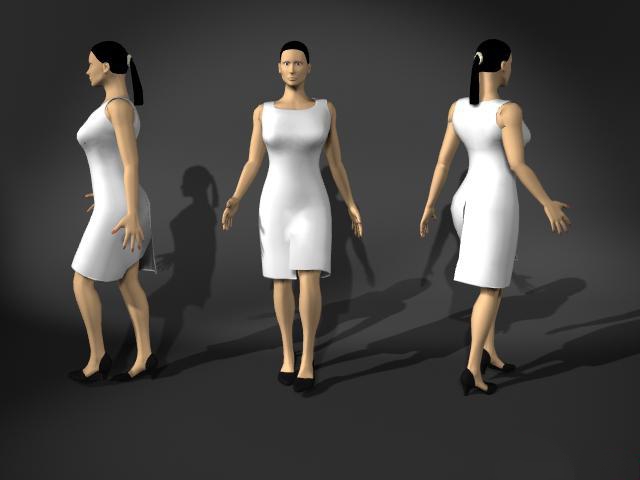 Business woman in walking pose 3d rendering