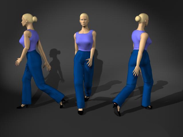 Fashion woman walking pose 3d rendering