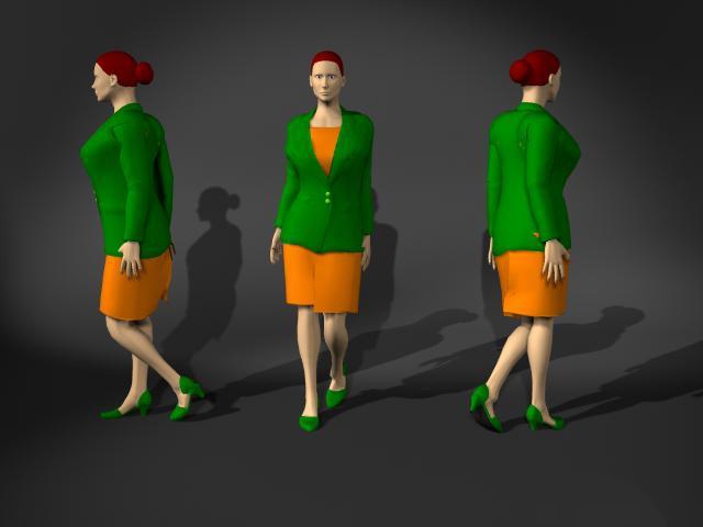 Woman in suit dress 3d rendering