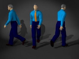 Man in dress shirt and tie 3d model preview
