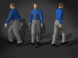 Business man walking pose 3d model preview