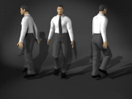 Man in walking pose 3d model preview