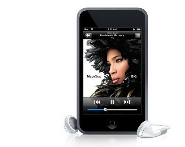 iPod Touch and earbuds 3d rendering